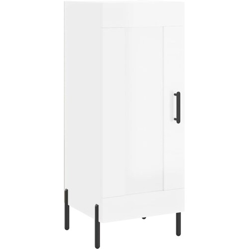  Komoda sjajna bijela 34,5 x 34 x 90 cm od konstruiranog drva Slike