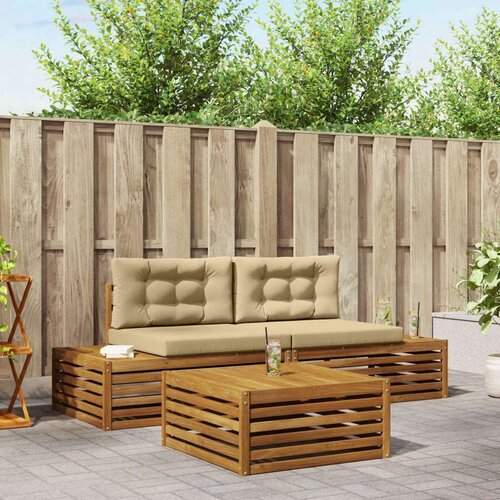  Set vanjskih sofa s jastukom 7 Komad Prirodna i bež Cene