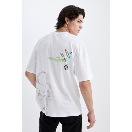 Defacto Oversize Fit Crew Neck Back Printed Short Sleeve T-Shirt Cene