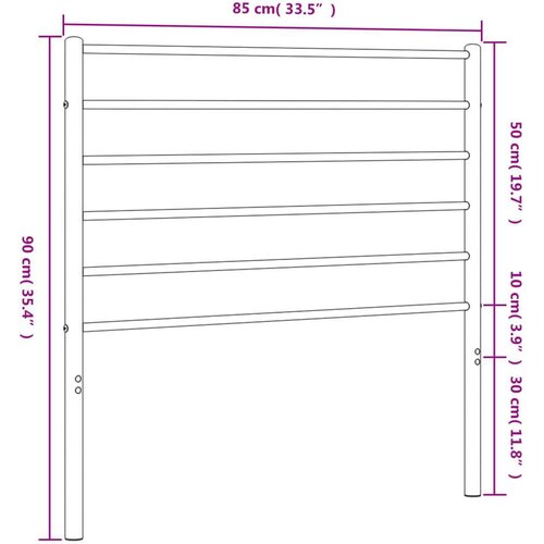 vidaXL Metalno uzglavlje bijelo 80 cm Cene