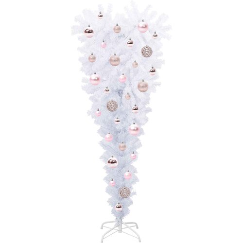  Umjetno božićno drvce s stalakom Bijelo 120 cm PVC i čelik Slike