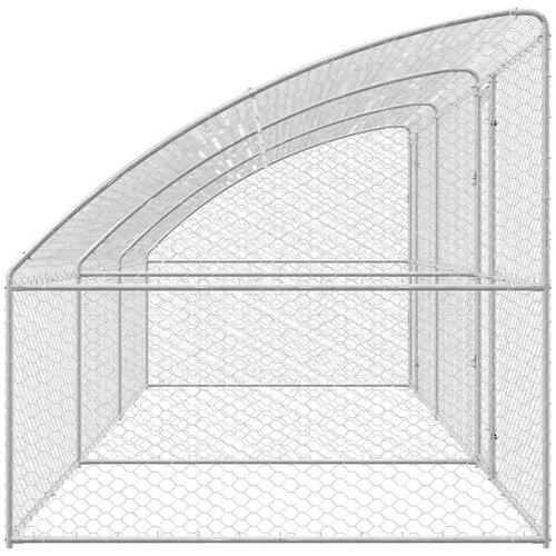  Kućica za pse s pohranom 3 pcs Srebrno 6 x 2 x 2 m Čelik Slike
