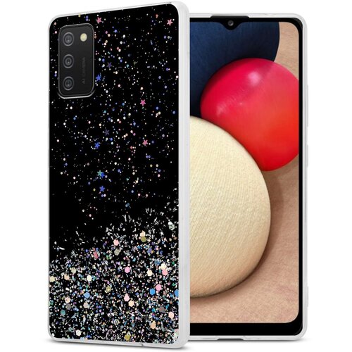Cadorabo Ohi&scaron;je, združljivo z Samsung Galaxy A02s in črna z ble&scaron;čicami - Za&scaron;čitni ovitek iz prožnega silikona TPU s svetlečimi ble&scaron;čicami, (20860502) Cene