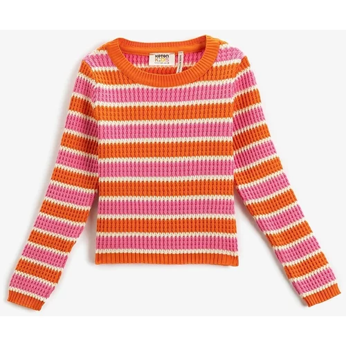 Koton Girls' Round Neck Knitted Sweater 3skg90003ht