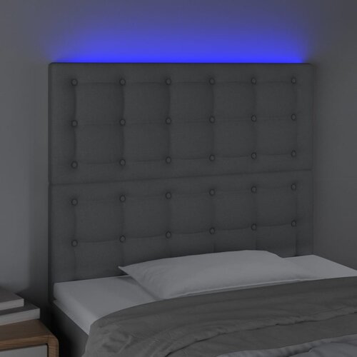  LED uzglavlje svjetlosivo 100x5x118/128 cm od tkanine Slike