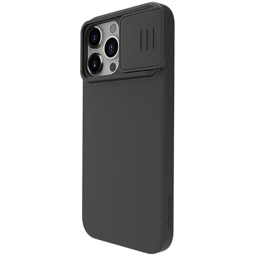 Nillkin CamShield Silky Silicone Case za iPhone 15 Pro Max sa za&amp;scaron;titnikom za kameru - crna Slike