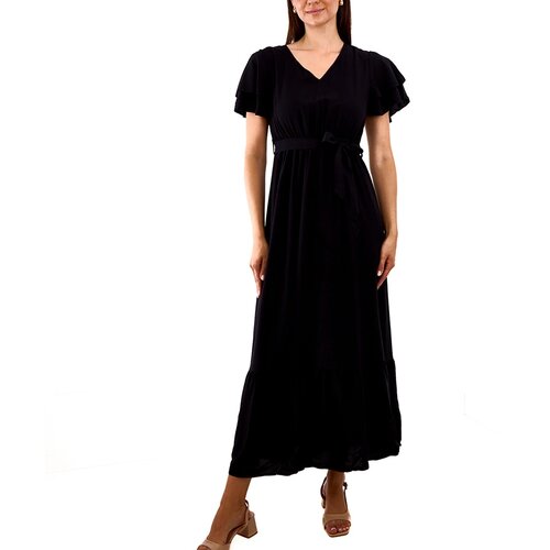 Gemre Akina black short-sleeve maxi dress Slike