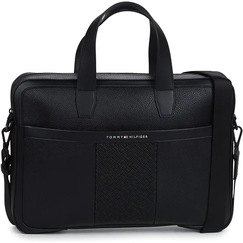 Tommy Hilfiger central slim computer bag crna