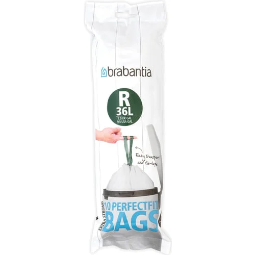 Brabantia PerfectFit Bin Liner Type R, 36 L, 10 Bags