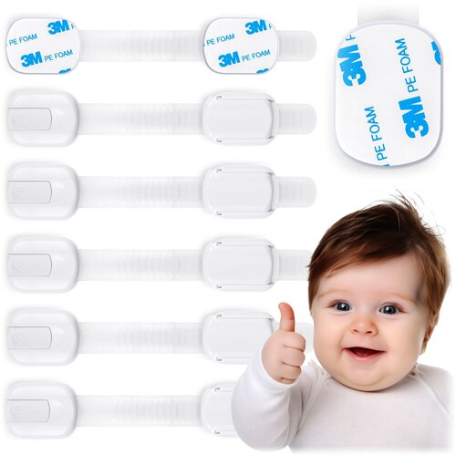 Ricokids 798100 Cabinet Safety Locks - 6 Pack White Childproofing Solution, (21740789) Cene