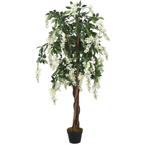 vidaXL Umjetno stablo glicinije 840 listova 120 cm zeleno-bijelo