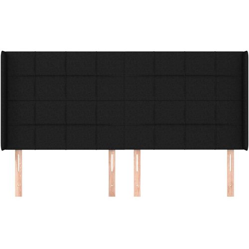  Uzglavlje s u&amp;scaron;ima crno 163x16x118/128 cm od tkanine Slike