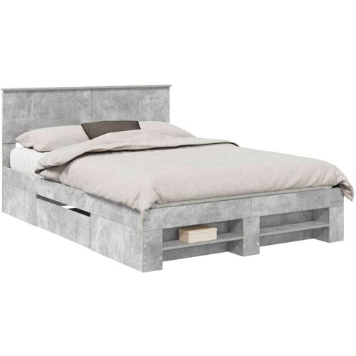  Okvir za krevet s uzglavljem Betonski sivi 140 x 200 cm - Beton siva 140 x 200 cm Slike