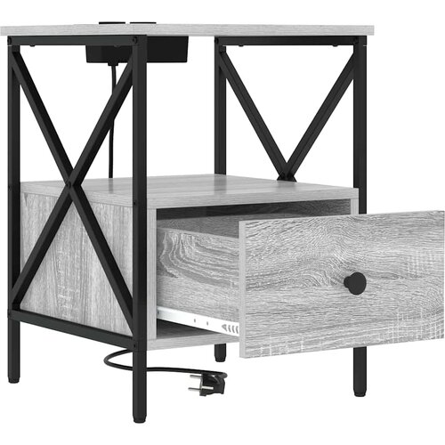  Noćni ormar Siva Sonoma 41,5 x 40,5 x 55 cm Konstruirano drvo Slike