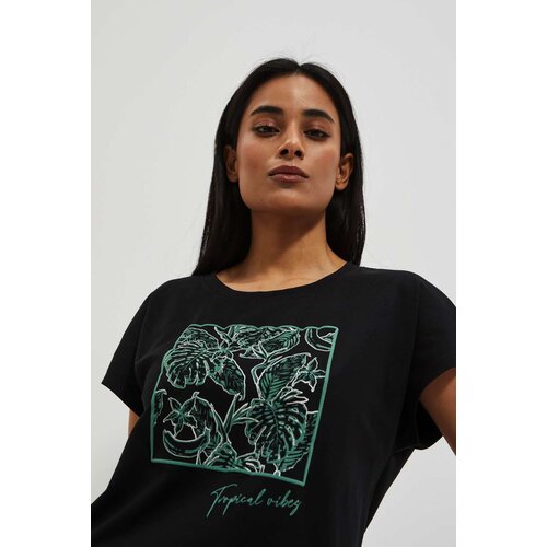 Moodo WOMEN'S T-SHIRT L-TS-4093 BLACK Cene