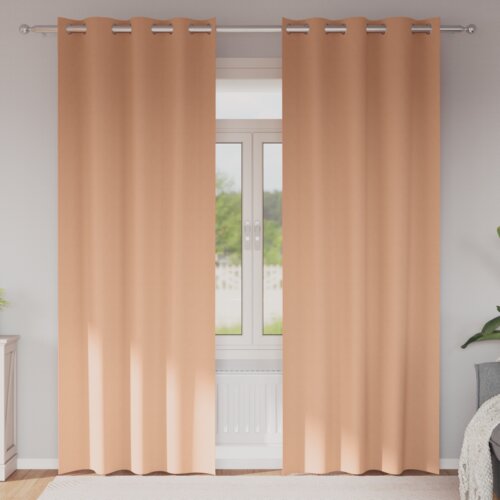 vidaXL Zavjese sa zavjesama 2 pcs Svjetlosmeđa 225 x 140 cm Poliester Cijene