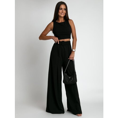 Fasardi Women&amp;#039;s 2-piece set with wide trousers and blouse - black Slike