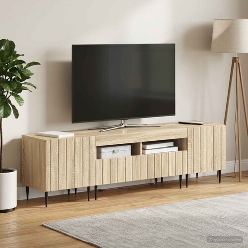  3-dijelni LED TV kabinet ZWOLLE Hrast sonoma Konstruirano drvo Slike