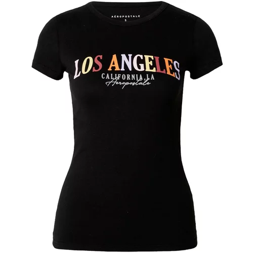 AÉROPOSTALE Majica 'LOS ANGELES CALIFORNIA' svetlo rumena / majnica / oranžna / črna