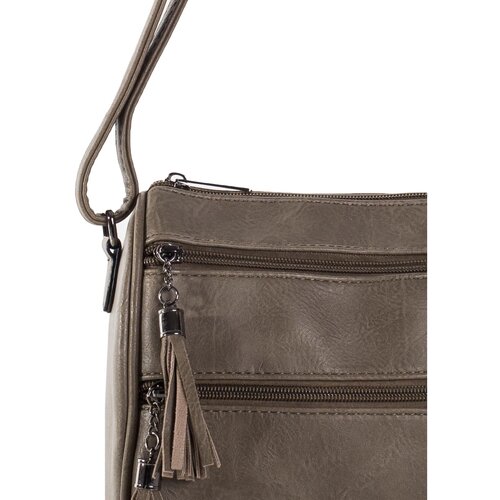 Fashion Hunters Khaki messenger bag made of ecological leather Slike