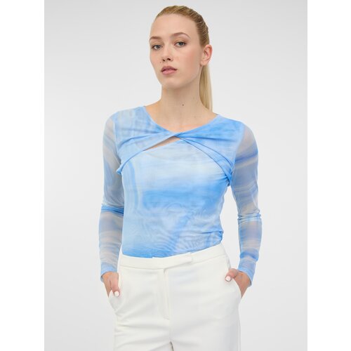 Orsay Blue Women&amp;#039;s Patterned Long Sleeve T-Shirt - Women&amp;#039;s Slike