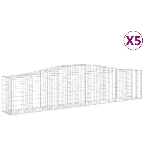  Lučne gabionske ko&amp;scaron;are 5 kom 400x50x80/100 cm pocinčano željezo Slike