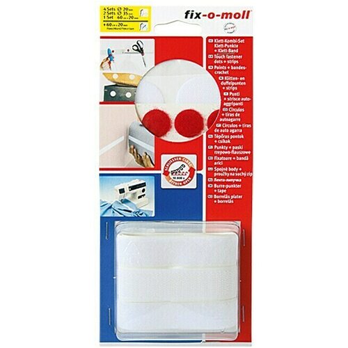 Fix-o-moll kombinirani komplet čičak trake (lijepljenje, bijele boje, 8 kom.) Cijene