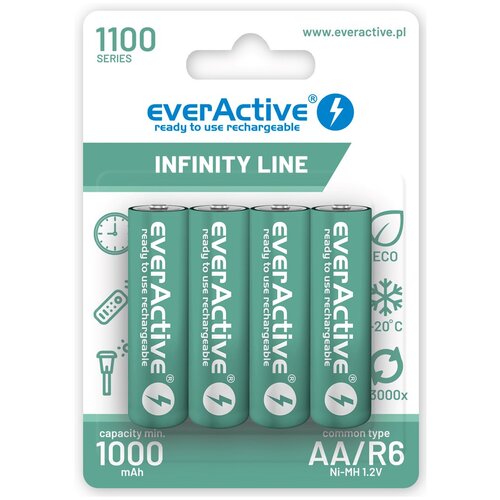 EverActive Rechargeable batteries Ni-MH R6 AA 1100 mAh Infinity Line - 4 pieces Cijene