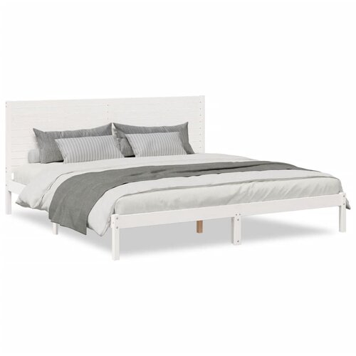 vidaXL Daljši posteljni okvir brez vzmetnice bel 200x220 cm trden les, (21369022) Cene