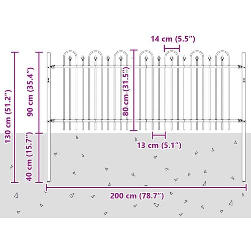  Ograda sa &amp;scaron;iljkom i lukom Crna 200 x 130 cm Slike