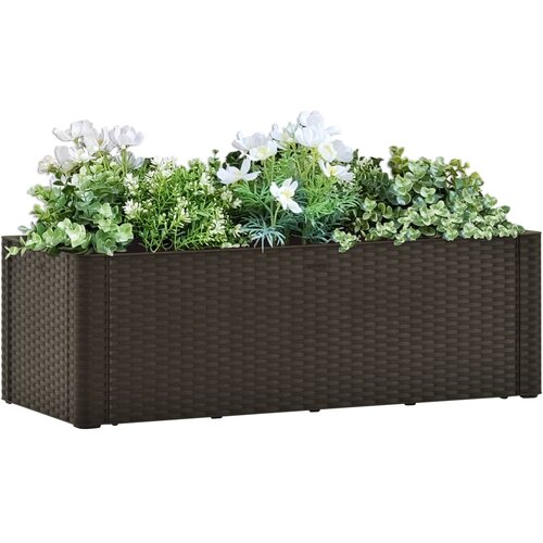 VidaXL Visoka greda z zalivalnim sistemom mocha 100x43x33 cm, (20618645) Slike