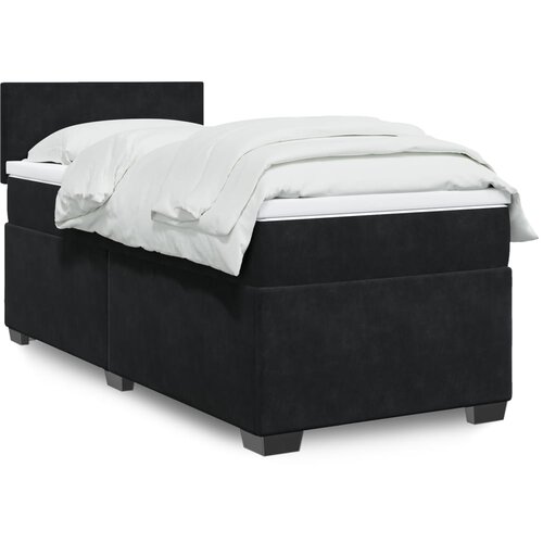 VidaXL Box spring postelja z vzmetnico črna 80x200 cm žamet Slike