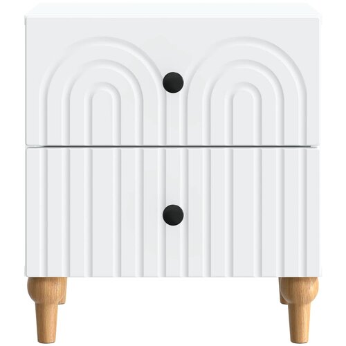  Noćni ormar 2 pcs Bijela 43 x 34,5 x 48 cm Konstruirano drvo Slike