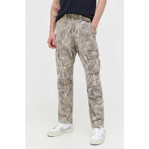 Abercrombie & Fitch Pamučne hlače boja: zelena, cargo kroj