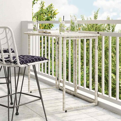 vidaXL Zložljiva vrtna miza svetlo siva 90x51x75 cm Poly Rattan Cene