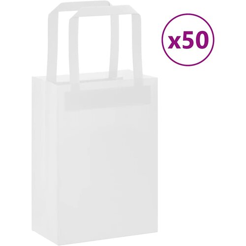 vidaXL Papirnate vrećice 50 kom s ručkama bijele 15x8x21 cm Cijene