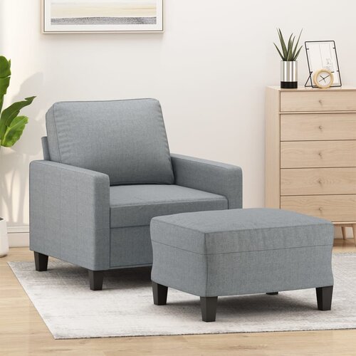 vidaXL fotelj s stolčkom za noge svetlo siv 60 cm blago Cene
