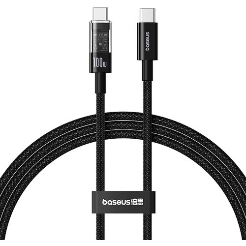 Baseus Gem USB C to USB C fast charging cable 1 m 100 W Black Slike