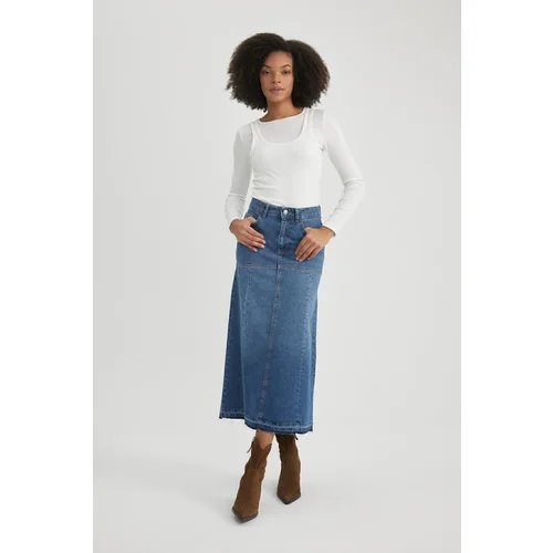 Defacto Long Fit Jean Midi Skirt