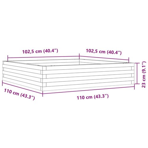  Vrtna sadilica bijela 110x110x23 cm od masivne borovine Slike