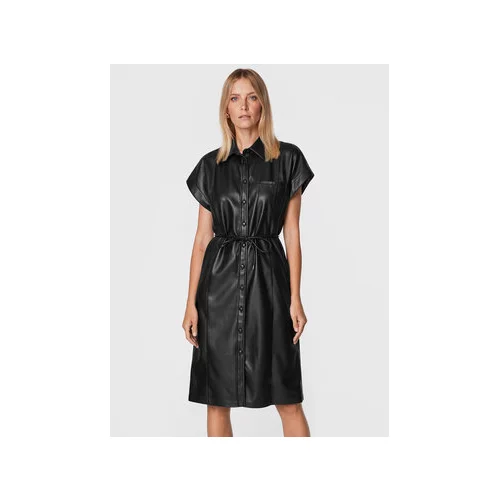 Sisley Obleka iz umetnega usnja 4MTMLV01Q Črna Regular Fit