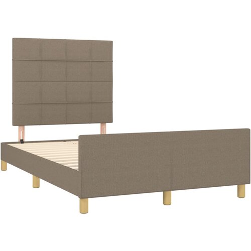 vidaXL Posteljni okvir z vzglavjem taupe 120x190 cm tkanina, (21142431) Cene