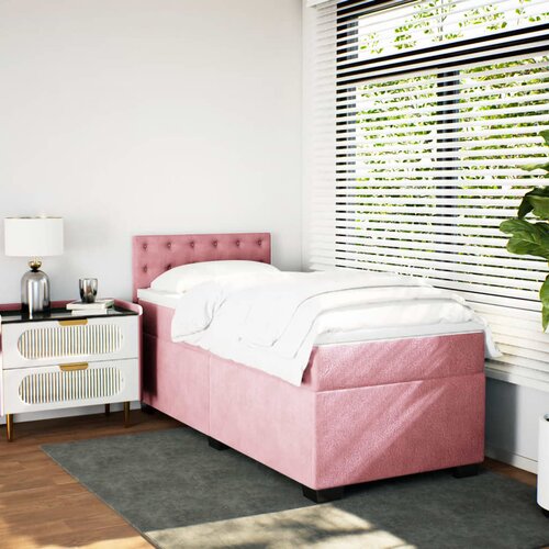 Box spring krevet s madracem ružičasti 90x200 cm bar&amp;scaron;unasti Slike