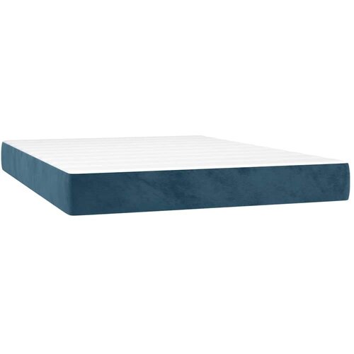  box spring s madracem LED tamnoplavi 140x190 cm bar&amp;scaron;un - Tamno plava 140 x 190 cm Gladak dizajn Slike
