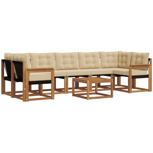  Set vanjskih sofa 8 kom. Prirodna i bež Slike