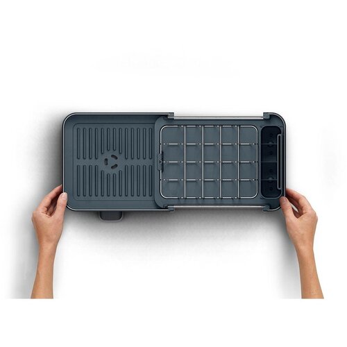 Joseph Joseph Crni plastičan prilagodljiv ocjeđivač za posuđe 31x19 cm Extend Slim Steel &amp;ndash; Slike