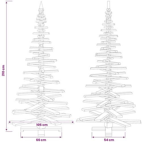  Drveno božićno drvce KOTKA 210 cm Masivna borovina Slike