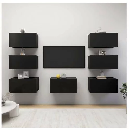  TV omarice 7 kosov črne 30,5x30x60 cm iverna plošča
