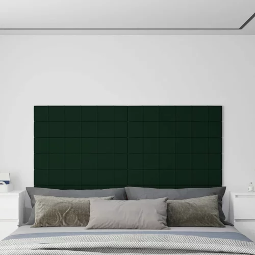  Zidne ploče 12 kom tamnozelene 90 x 15 cm baršunaste 1,62 m²