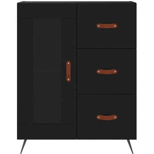 Komoda crna 69,5 x 34 x 90 cm od konstruiranog drva Slike
